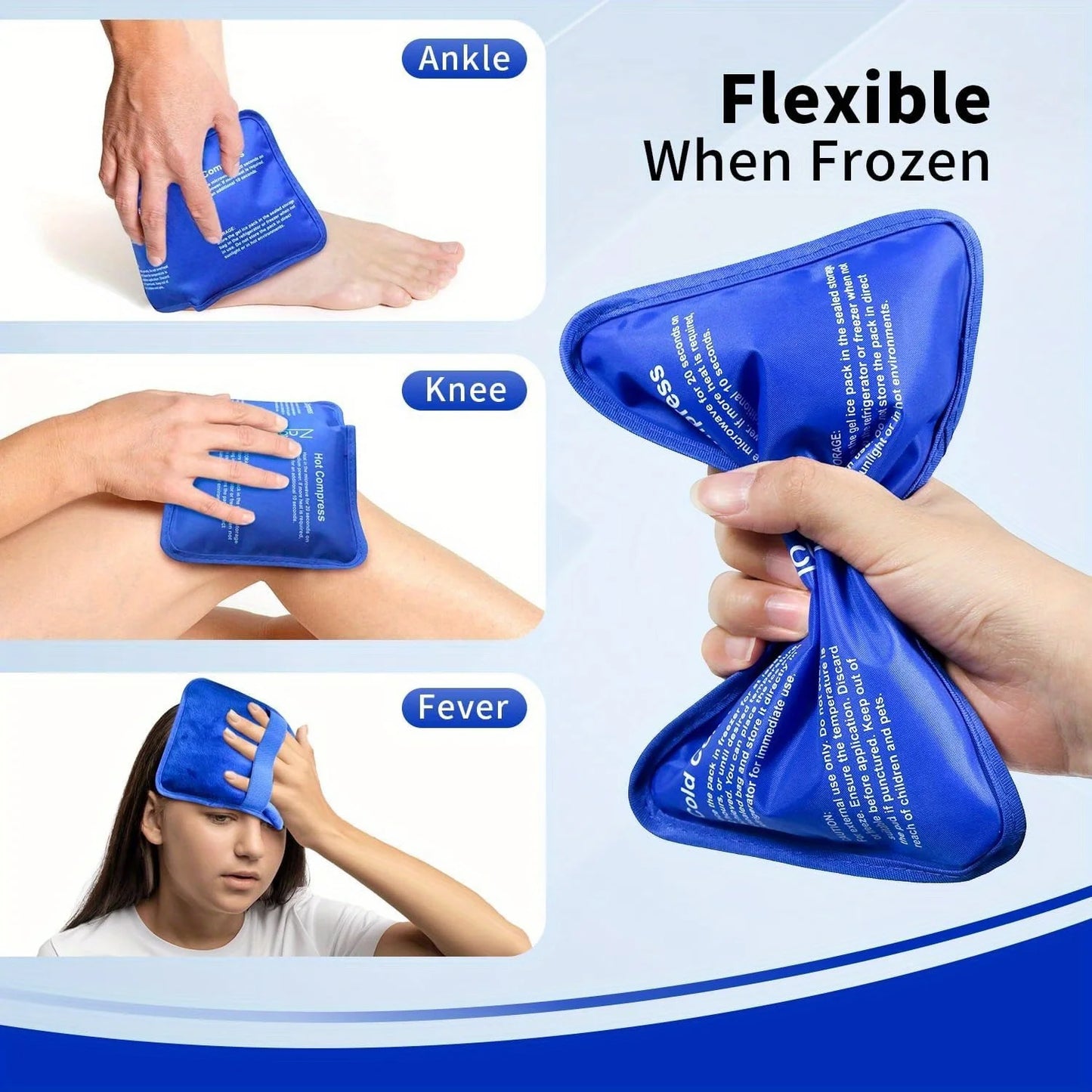 Reusable Gel Ice Pack with Strap – Hot & Cold Compress for Injuries & Swelling