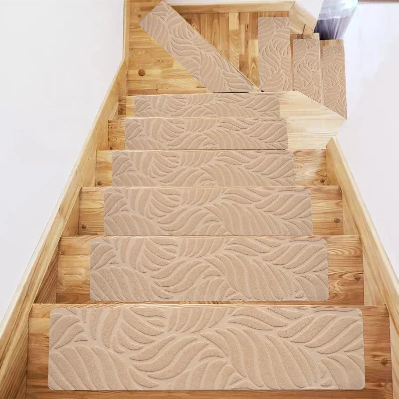 Self-Adhesive Non-Slip Stair Tread Carpet Mats with Water Absorption