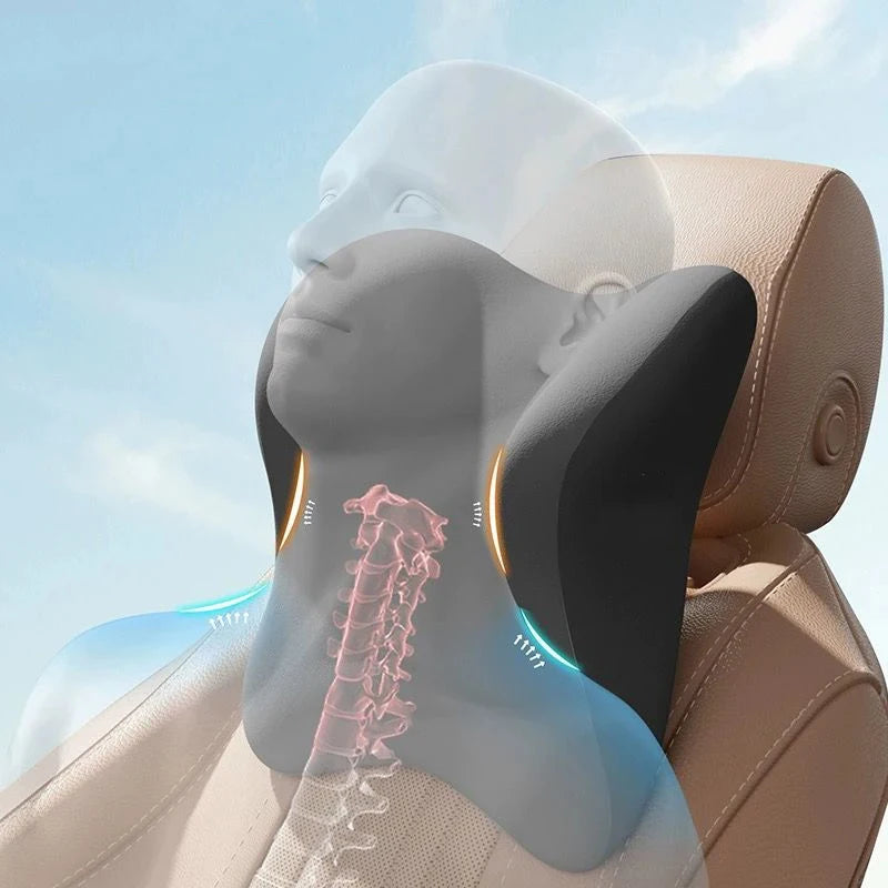 Car Headrest & Lumbar Support Cushion – Memory Foam Neck & Back Pillow