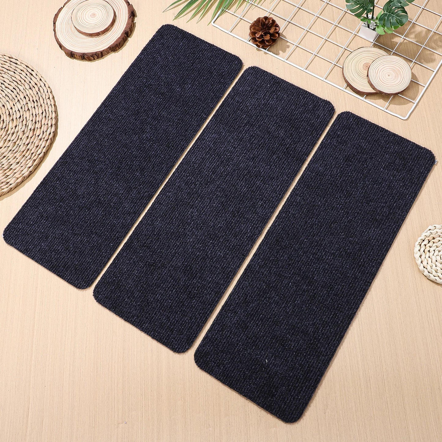 Self-Adhesive Non-Slip Stair Carpet Treads for Wooden Steps (15 Pack)