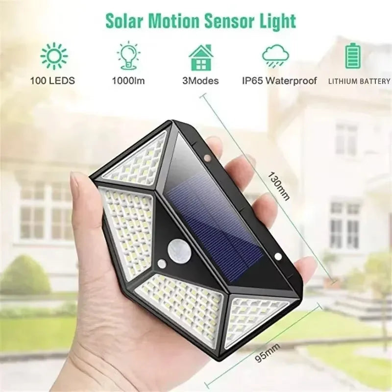 Solar Motion Sensor LED Outdoor Garden Light – Waterproof Decorative Spotlight