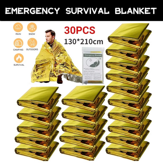 Emergency Gold & Silver Mylar Thermal Blanket – Waterproof First Aid Survival Blanket (130 × 210 cm)