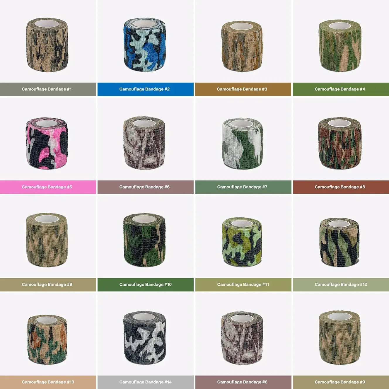 Camouflage Self-Adhesive Elastic Wrap Tape – Waterproof Outdoor Bandage