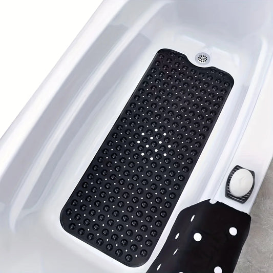 Non-Slip Bathtub & Shower Mat with Suction Cups and Drain Holes (Machine Washable)