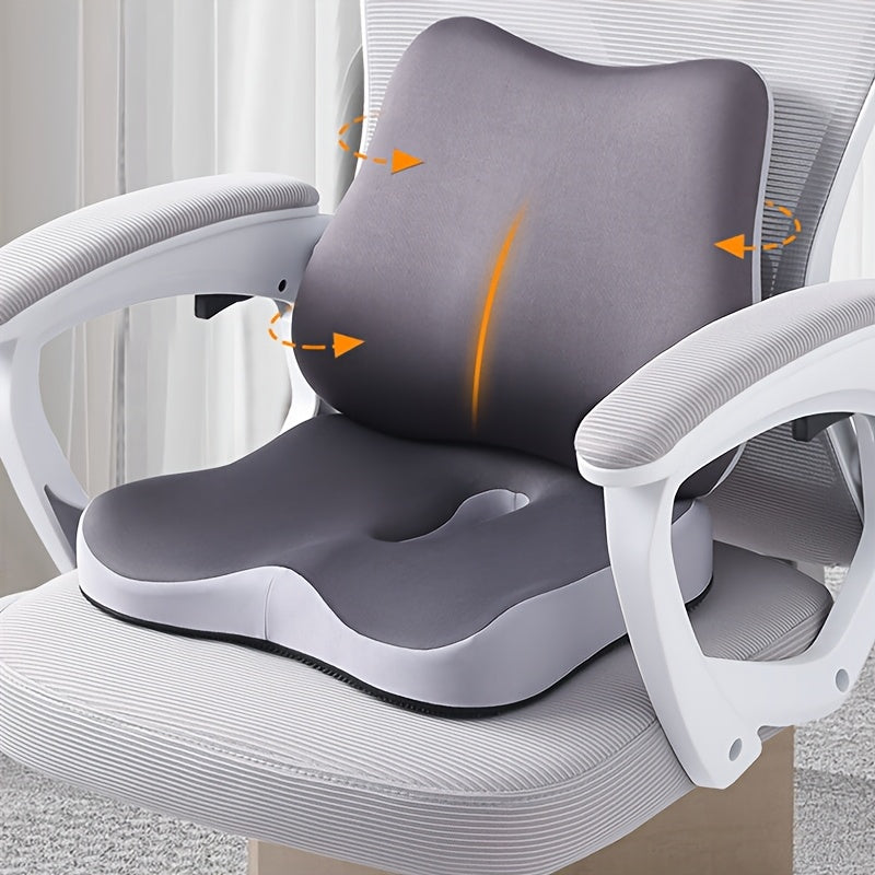 Ergonomic Memory Foam Seat Cushion and Lumbar Support Set